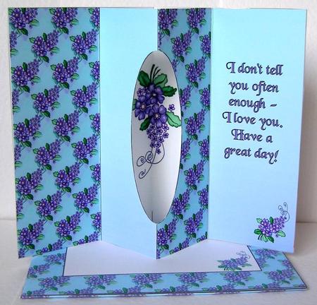 Internal Window Card - Purple Mother's Day Flowers by Margaret McCartney