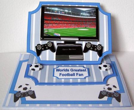 Birthday Football Decoupage Easel Card Kit by Margaret McCartney