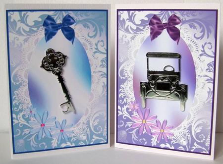 Daisies and Bows Card Front Set 1 by Margaret McCartney