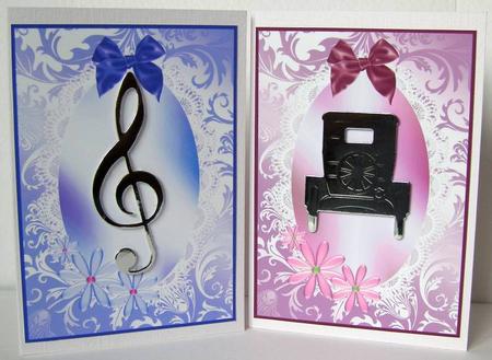 Daisies and Bows Card Fronts Set 2 by Margaret McCartney