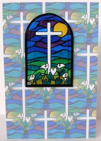 Easter Stained Glass Window Vellum by Margaret McCartney