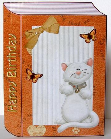 Cute White Cat with Brown Bow Book by Margaret McCartney