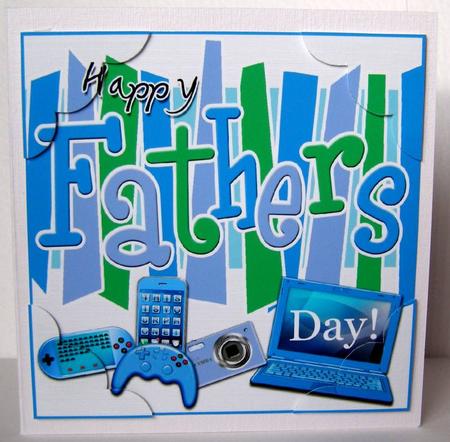 8 x 8 Fathers Day Gadgets Games N Gizmos Scalloped Corner by Margaret McCartney