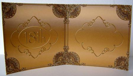 Blue Sapphire Gold Perfume 18 Birthday Folded Card Insert by Margaret McCartney