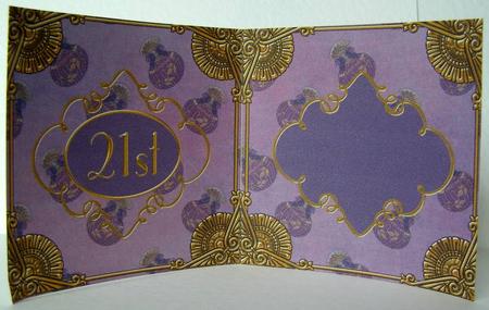 Amethyst Perfume 21st Birthday Folded Card Insert by Margaret McCartney