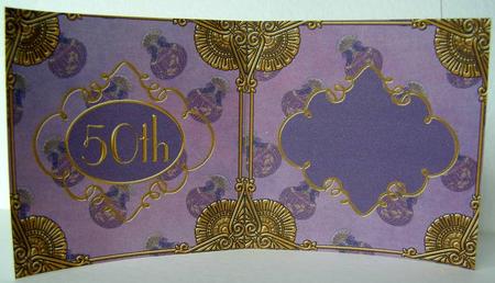 Amethyst Perfume 50th Birthday Folded Card Insert by Margaret McCartney