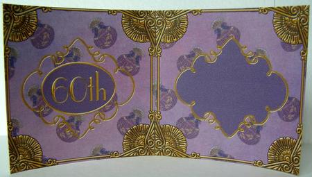 Amethyst Perfume 60th Birthday Folded Card Insert by Margaret McCartney