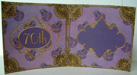 Amethyst Perfume 70th Birthday Folded Card Insert by Margaret McCartney
