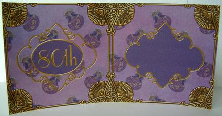 Amethyst Perfume 80th Birthday Folded Card Insert by Margaret McCartney