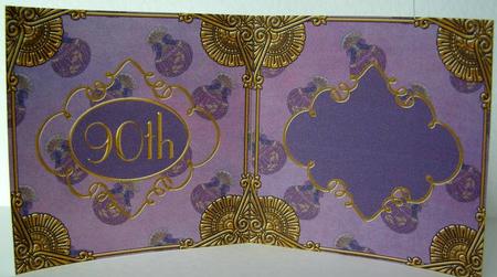 Amethyst Perfume 90th Birthday Folded Card Insert by Margaret McCartney