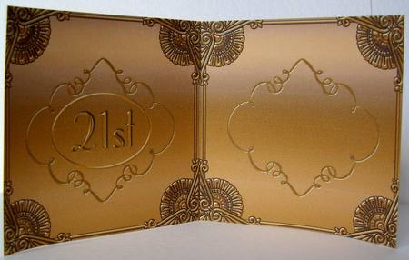 Blue Sapphire Gold Perfume 21st Birthday Folded Card Insert by Margaret McCartney