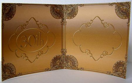 Blue Sapphire Gold Perfume 30th Birthday Folded Card Insert by Margaret McCartney