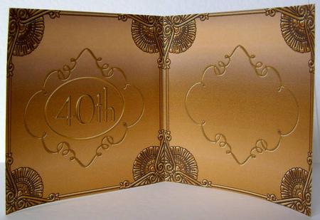 Blue Sapphire Gold Perfume 40th Birthday Folded Card Insert by Margaret McCartney