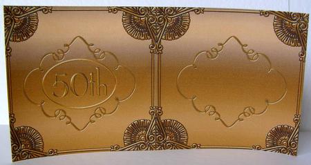 Blue Sapphire Gold Perfume 50th Birthday Folded Card Insert by Margaret McCartney