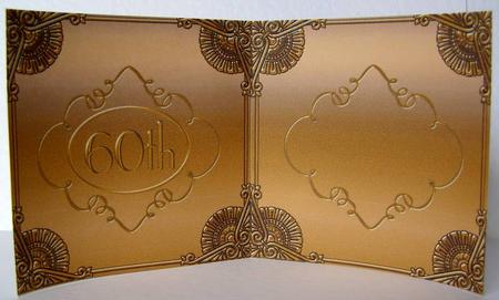 Blue Sapphire Gold Perfume 60th Birthday Folded Card Insert by Margaret McCartney