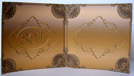 Blue Sapphire Gold Perfume 80th Birthday Folded Card Insert by Margaret McCartney