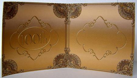 Blue Sapphire Gold Perfume 100th Birthday Folded Card Insert by Margaret McCartney