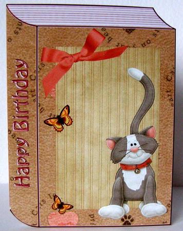 Cute Little Grey & White Cat with Red Bow Book by Margaret McCartney