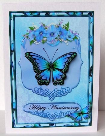 Butterflie Kisses in Bleu by Margaret McCartney