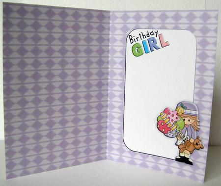 Lilac Birthday Girl Card Insert by Margaret McCartney