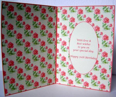 Happy 70th Birthday Insert by Margaret McCartney