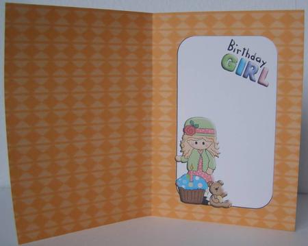 Orange Birthday Girl Card Insert by Margaret McCartney