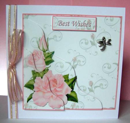 Dragonflies on Roses Corner Stacker by Margaret McCartney