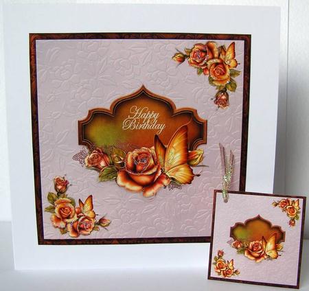 Butterflies and Roses 8x8 Topper by Margaret McCartney