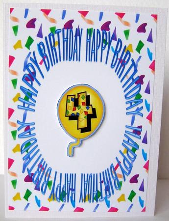A4 Happy Birthday Card Front 2 by Margaret McCartney