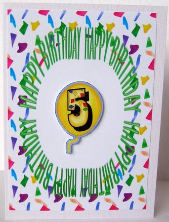 A4 Happy Birthday Card Front 3 by Margaret McCartney