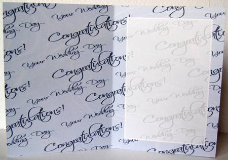 Ice Blue with Silver Text Wedding Insert by Margaret McCartney