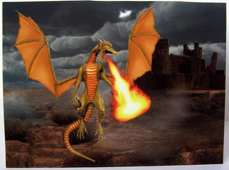 Fire Breathing Dragon and Ruins by Margaret McCartney