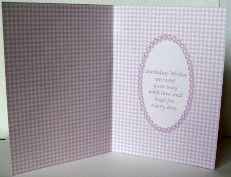 Pastel Pink Birthday Gingham Insert by Margaret McCartney