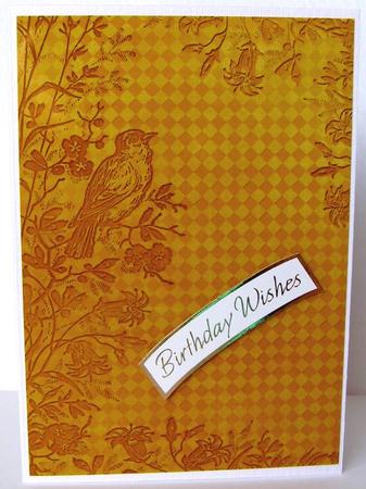 Burnt Orange Bird Edge Check A4 Backing Paper by Margaret McCartney