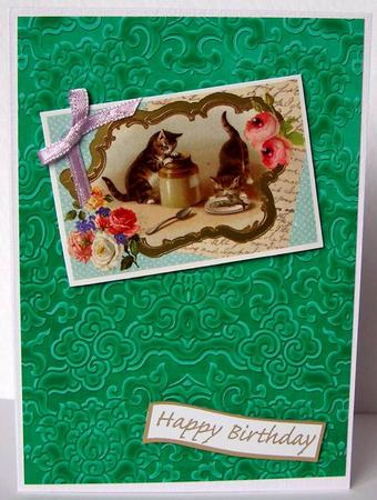 Dark Green Embossed Pattern Wallpaper A4 Backing Paper by Margaret McCartney