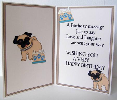 Cute Pug with Brown Collar, A5 Insert with Verse by Margaret McCartney