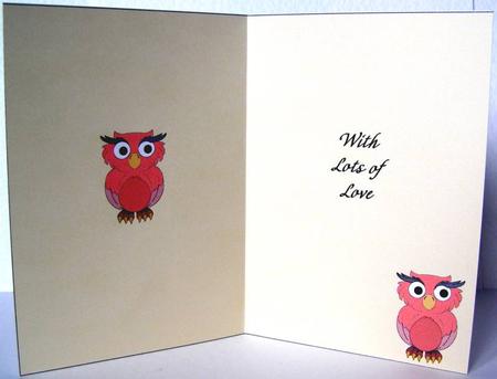 Coral Owl Insert by Margaret McCartney