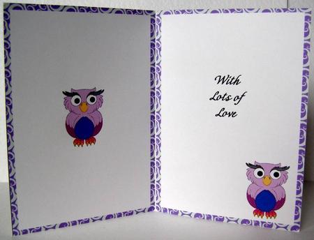 Purple Owl Insert by Margaret McCartney