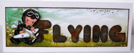 Flying Large Dl Card with Decoupage by Margaret McCartney