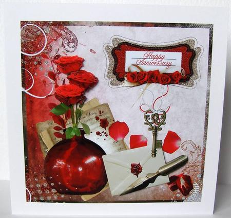 Red Rose & Letters of Love 8x8inch Step by Step by Margaret McCartney