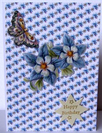 Blue Daisies Backing Paper by Margaret McCartney
