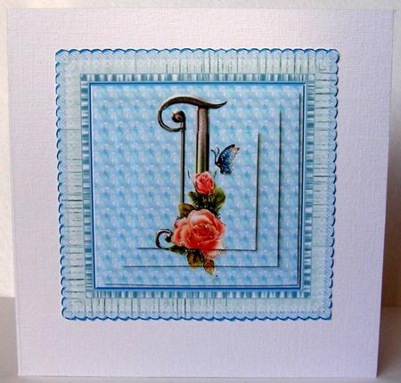 Floral Rose Monogram Letter I by Margaret McCartney