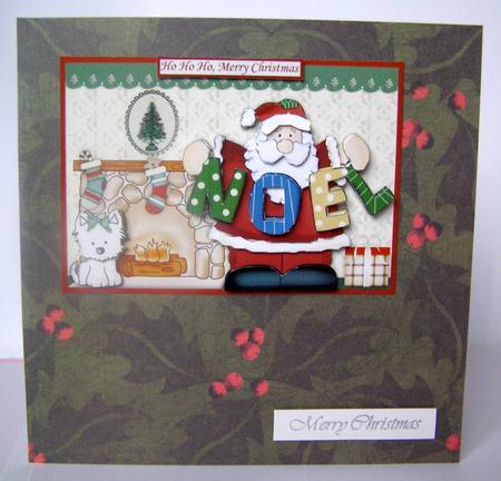 Santa Westie Noel Topper and Decoupage by Margaret McCartney