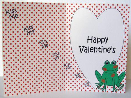 Kiss the Frog Insert Valentines 1 by Margaret McCartney