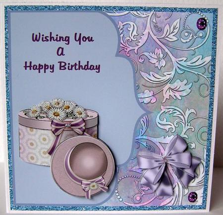 Lilac Hat & Hat Box - Happy Birthday by Margaret McCartney