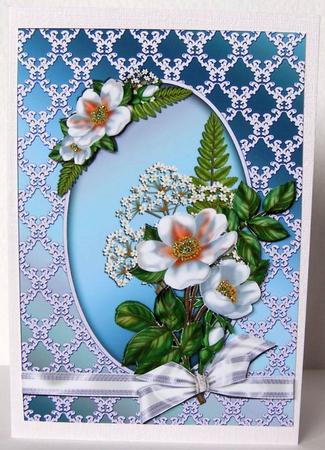 Wild Rose Decoupage Card Front/topper by Margaret McCartney