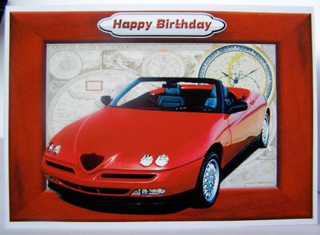 Back to the Future Red Car A4 Card Front by Margaret McCartney