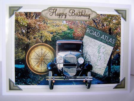 Vintage Car A4 Card Front by Margaret McCartney