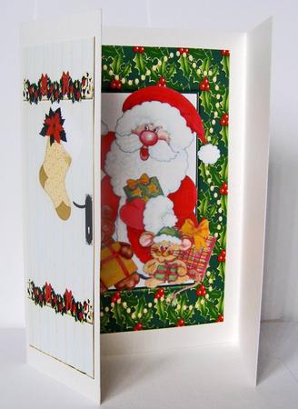 Happy Santa with Friends Gatefold by Margaret McCartney