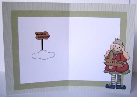 Flakey and Friends Christmas Landscape Insert for an A5 Card by Margaret McCartney